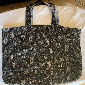 Reversible printed black and White/ blue & white Tote Bag